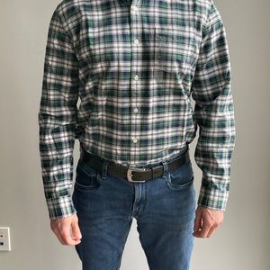 Men’s large poplin shirt plaid print